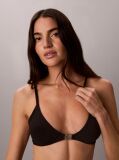 Black Unlined Triangle Bra - Embossed Emblem  Women