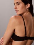 Black Unlined Triangle Bra - Embossed Emblem  Women