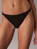Black String Thong - Embossed Emblem  Women