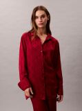 Red Satin Sheen Print Pyjama Shirt  Women
