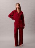 Red Satin Sheen Print Pyjama Shirt  Women