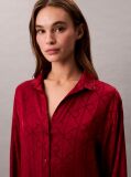 Red Satin Sheen Print Pyjama Shirt  Women
