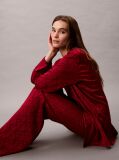 Red Satin Sheen Print Pyjama Shirt  Women