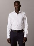 White Slim Cotton Stretch Collar Shirt  Men