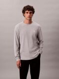 Grey Long Sleeve Waffle T-shirt  Men