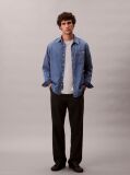 Grey Long Sleeve Waffle T-shirt  Men