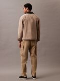 Khaki Straight Cotton Cargo Pants  Men