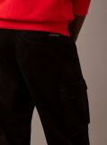 Black Straight Cotton Cargo Pants  Men