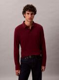 Red Long Sleeve Polo Shirt  Men