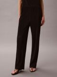 Black Plisse Pull On Trousers  Women