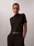 Black Lyocell Mock Neck T-Shirt  Women