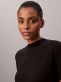 Black Lyocell Mock Neck T-Shirt  Women