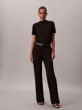Black Lyocell Mock Neck T-Shirt  Women