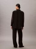 Black Roll Sleeve Utility Pocket Blouse  Women