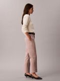 Pink Cotton Stretch Straight Fit Chino Pants  Women