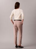 Pink Cotton Stretch Straight Fit Chino Pants  Women