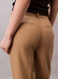 Brown Cotton Stretch Straight Fit Chino Pants  Women