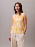 Orange Sleeveless Chiffon Top  Women