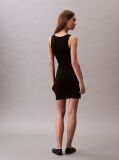 Black Logo Graphic Ribbed Tank Dress  Women