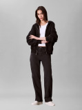 Black Embroidered French Terry Hoodie  Women