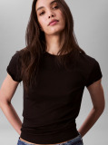 Μαύρο T-Shirt Από Supima Βαμβάκι Με Κλασική Λαιμόκοψη  Γυναίκα