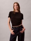 Black Short Sleeve Supima Jersey Logo T-Shirt  Women