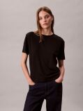 Black Short Sleeve Supima Jersey Logo T-Shirt  Women