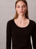 Black Scoop Neck Top  Women