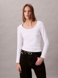 White Scoop Neck Top  Women
