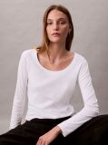 White Scoop Neck Top  Women