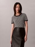 Black Knit Cap Sleeve Baby Tee  Women