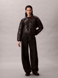 Black Reversible Logo Quilted Jacket  Women