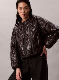 Black Reversible Logo Quilted Jacket  Women