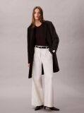 Black Wool Blend Tailored Coat  Women