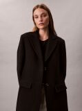 Black Wool Blend Tailored Coat  Women