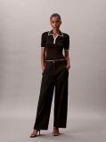 Black Cotton Twill Logo Tape Trousers  Women