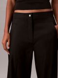 Black Cotton Twill Logo Tape Trousers  Women