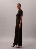 Black Cotton Twill Logo Tape Trousers  Women