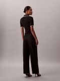 Black Cotton Twill Logo Tape Trousers  Women