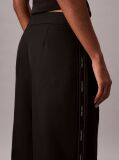 Black Cotton Twill Logo Tape Trousers  Women