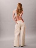 White Super Wide Leg Twill Trousers  Women