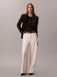 Beige Faux Leather 5-Pocket Trousers  Women