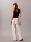 Beige Faux Leather 5-Pocket Trousers  Women