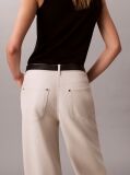 Beige Faux Leather 5-Pocket Trousers  Women