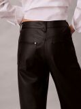 Black Faux Leather 5-Pocket Trousers  Women