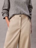 Beige Cotton Stretch Twill Barrel Trousers  Women