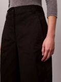 Black Cotton Stretch Twill Barrel Trousers  Women