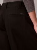 Black Cotton Stretch Twill Barrel Trousers  Women
