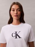 Λευκό Κλάσικό T-Shirt Με Μονόγραμμα Και Παγιέτες  Γυναίκα