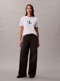 Λευκό Κλάσικό T-Shirt Με Μονόγραμμα Και Παγιέτες  Γυναίκα